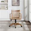 Scranton & Co Wood Bankers Office Chair with Wood Seat in Medium Oak Finish