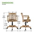 Scranton & Co Wood Bankers Office Chair with Wood Seat in Medium Oak Finish