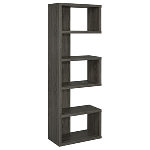 Scranton & Co Semi Backless Bookcase in Dark Gray