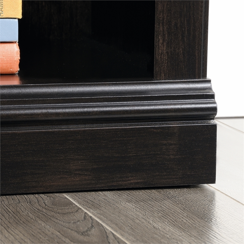 Scranton & Co 3 Shelves Transitional Wood Bookcase in Estate Black
