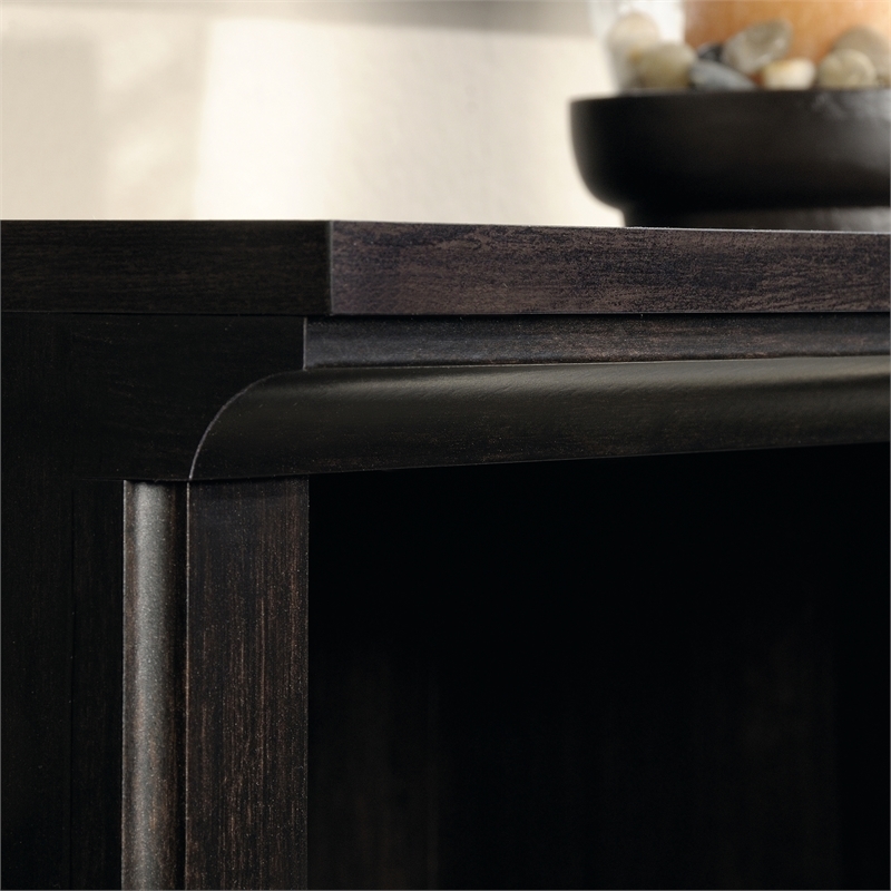 Scranton & Co 3 Shelves Transitional Wood Bookcase in Estate Black