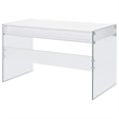 Scranton & Co Contemporary Wood/Glass Computer Desk in Glossy White