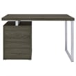 Scranton & Co 3-Drawer Contemporary Wood Office Desk in Weathered Gray/Silver