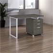 Scranton & Co 3-Drawer Contemporary Wood Office Desk in Weathered Gray/Silver