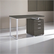 Scranton & Co 3-Drawer Contemporary Wood Office Desk in Weathered Gray/Silver