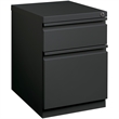 Scranton & Co Metal Mobile Pedestal Filing Cabinet with 2 Drawers in Charcoal
