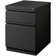 Scranton & Co Metal Mobile Pedestal Filing Cabinet with 2 Drawers in Charcoal