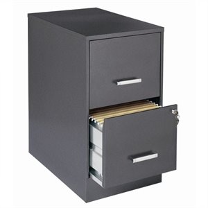 scranton & co 2 drawer letter file cabinet in charcoal
