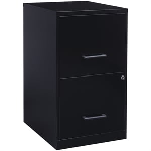 Scranton & Co 18&quot 2-Drawer Modern Metal Filing Cabinet in Black