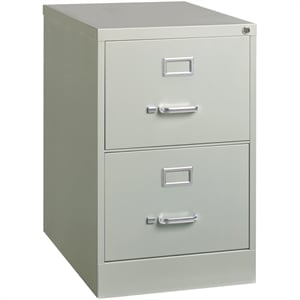 Scranton & Co 26.5&quot 2-Drawer Modern Metal Vertical Filing Cabinet in Light Gray
