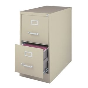 Scranton & Co 25&quot 2-Drawer Metal Letter Width Vertical Filing Cabinet in Beige