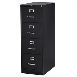 scranton & co 4 drawer legal file cabinet in black