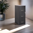 Scranton & Co 3 Drawers Modern Metal Vertical Filing Cabinet with Lock in Black
