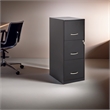 Scranton & Co 3 Drawers Modern Metal Vertical Filing Cabinet with Lock in Black
