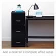 Scranton & Co 3 Drawers Modern Metal Vertical Filing Cabinet with Lock in Black