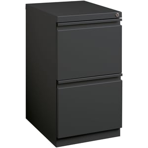Scranton & Co 2-Drawer Modern Metal Mobile Pedestal Filing Cabinet in Charcoal