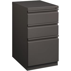 Scranton & Co 20&quot 3-Drawer Metal Mobile Pedestal Filing Cabinet in Espresso