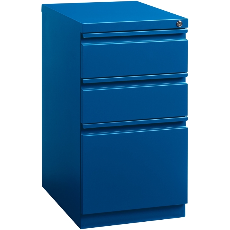 Scranton & Co Steel Blue Filing Cabinet Mobile Rectangular Lockable 27.75