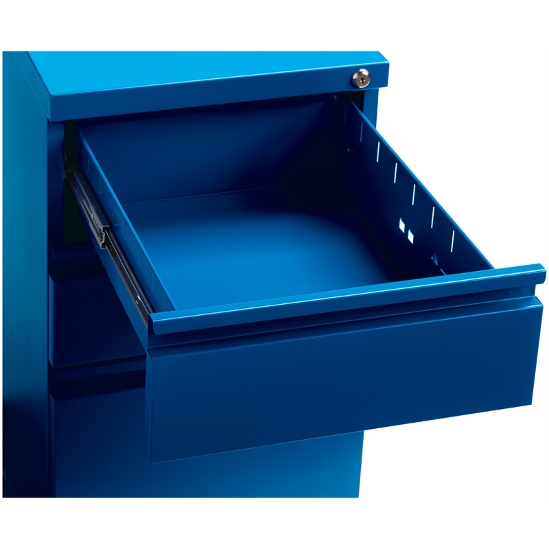 Scranton & Co Steel Blue Filing Cabinet Mobile Rectangular Lockable 27.75