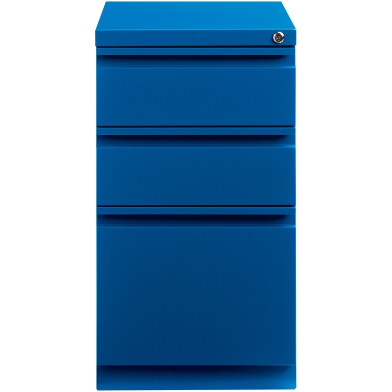 Scranton & Co Steel Blue Filing Cabinet Mobile Rectangular Lockable 27.75