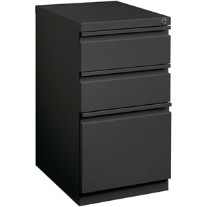 Scranton & Co 3-Drawer Modern Metal Mobile Pedestal Filing Cabinet in Charcoal