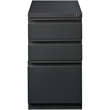 Scranton & Co 3-Drawer Modern Metal Mobile Pedestal Filing Cabinet in Charcoal