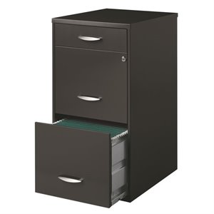 scranton & co 3 drawer file cabinet in charcoal