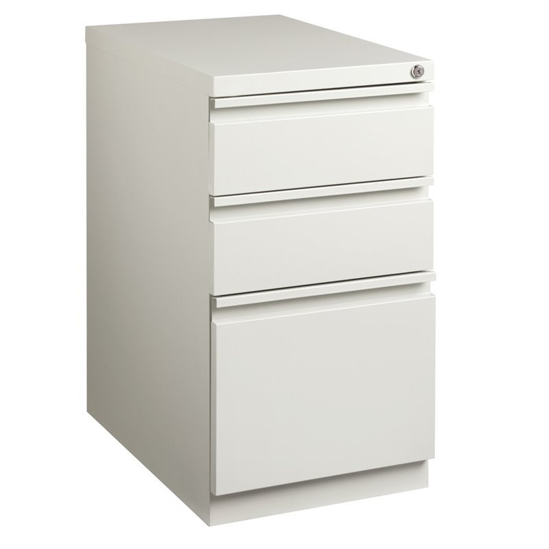 Scranton & Co 3-Drawer Modern Metal Mobile Pedestal Filing Cabinet in Light Gray