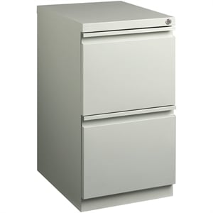 Scranton & Co 2-Drawer Stainless Steel Mobile Filing Cabinet in Light Gray