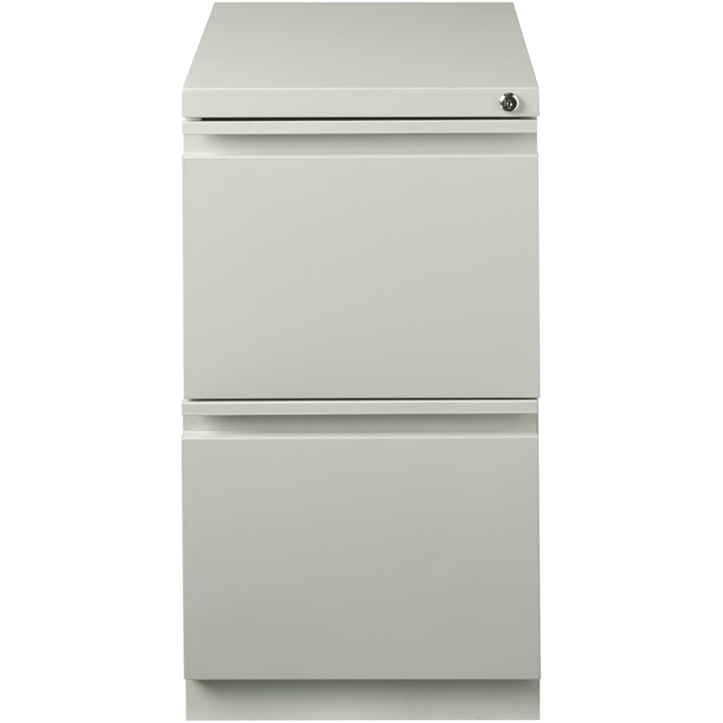 Scranton & Co 2-Drawer Stainless Steel Mobile Filing Cabinet in Light Gray