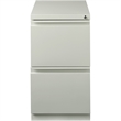Scranton & Co 2-Drawer Stainless Steel Mobile Filing Cabinet in Light Gray