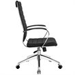 Scranton & Co Modern Vinyl/Aluminum High Back Office Chair in Black