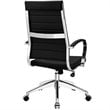 Scranton & Co Modern Vinyl/Aluminum High Back Office Chair in Black