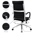 Scranton & Co Modern Vinyl/Aluminum High Back Office Chair in Black