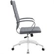 Scranton & Co Modern Vinyl/Aluminum High Back Office Chair in Gray