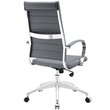 Scranton & Co Modern Vinyl/Aluminum High Back Office Chair in Gray