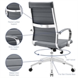Scranton & Co Modern Vinyl/Aluminum High Back Office Chair in Gray