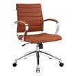 Scranton & Co Modern Vinyl Mid Back Office Chair in Terracotta Brown
