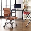 Scranton & Co Modern Vinyl Mid Back Office Chair in Terracotta Brown