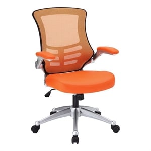 Scranton & Co Modern Faux Leather/Sponge Office Chair in Orange