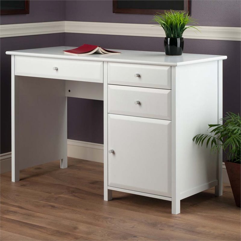 Scranton & Co Transitional Composite Wood Office Writing Desk in White