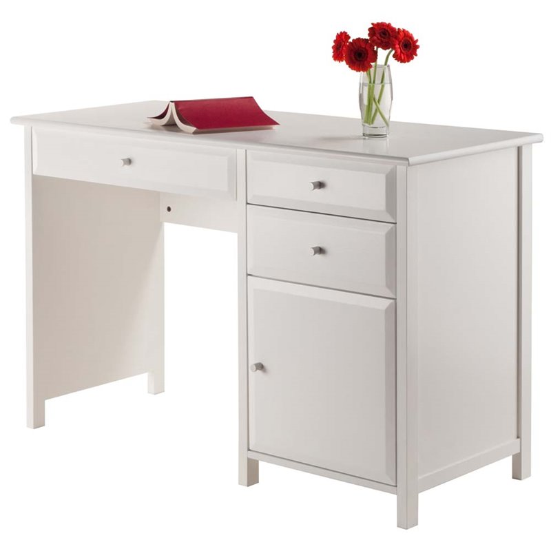 Scranton & Co Transitional Composite Wood Office Writing Desk in White