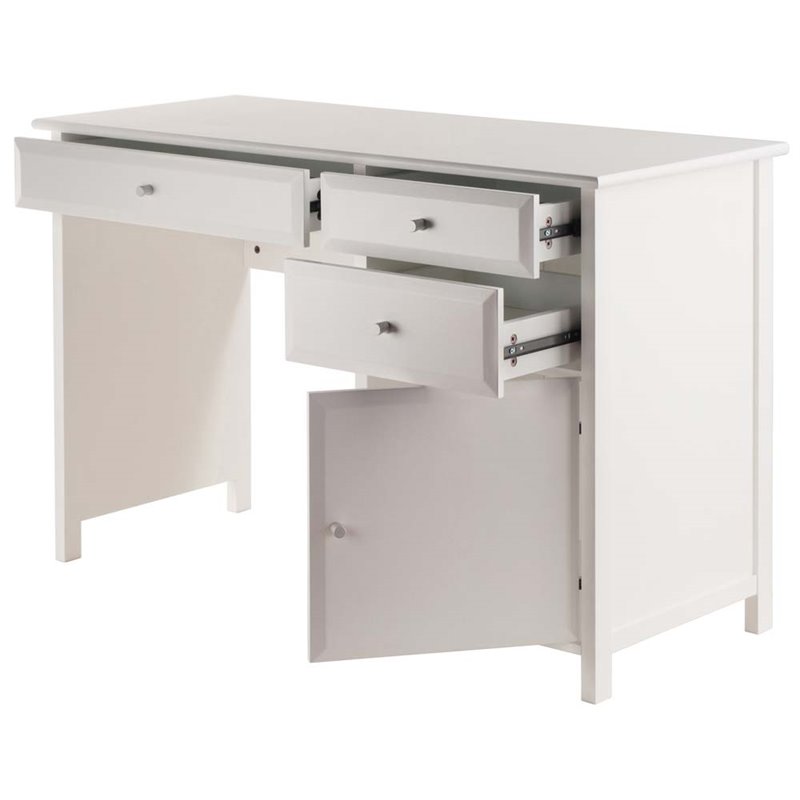 Scranton & Co Transitional Composite Wood Office Writing Desk in White