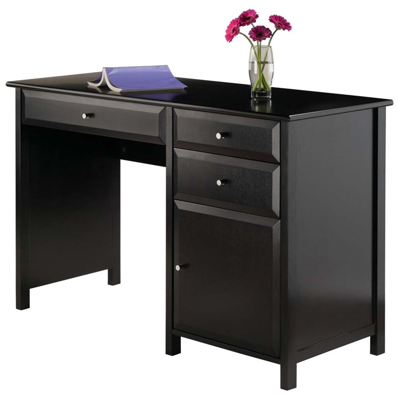 Scranton & Co Transitional Composite Wood Office Writing Desk in Black