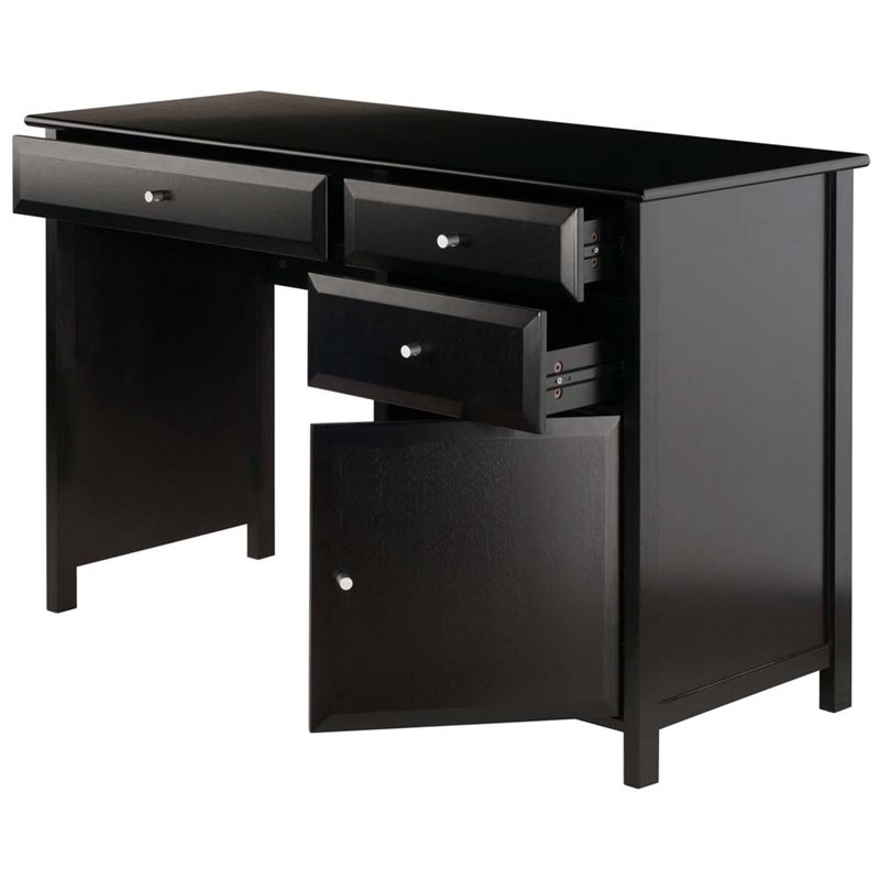 Scranton & Co Transitional Composite Wood Office Writing Desk in Black