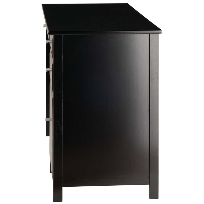 Scranton & Co Transitional Composite Wood Office Writing Desk in Black