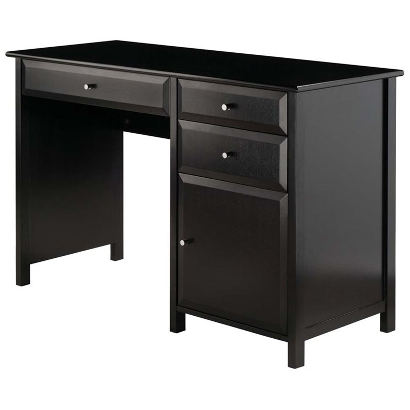Scranton & Co Transitional Composite Wood Office Writing Desk in Black
