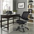 Scranton & Co Faux Leather Mesh Office Chair in Black