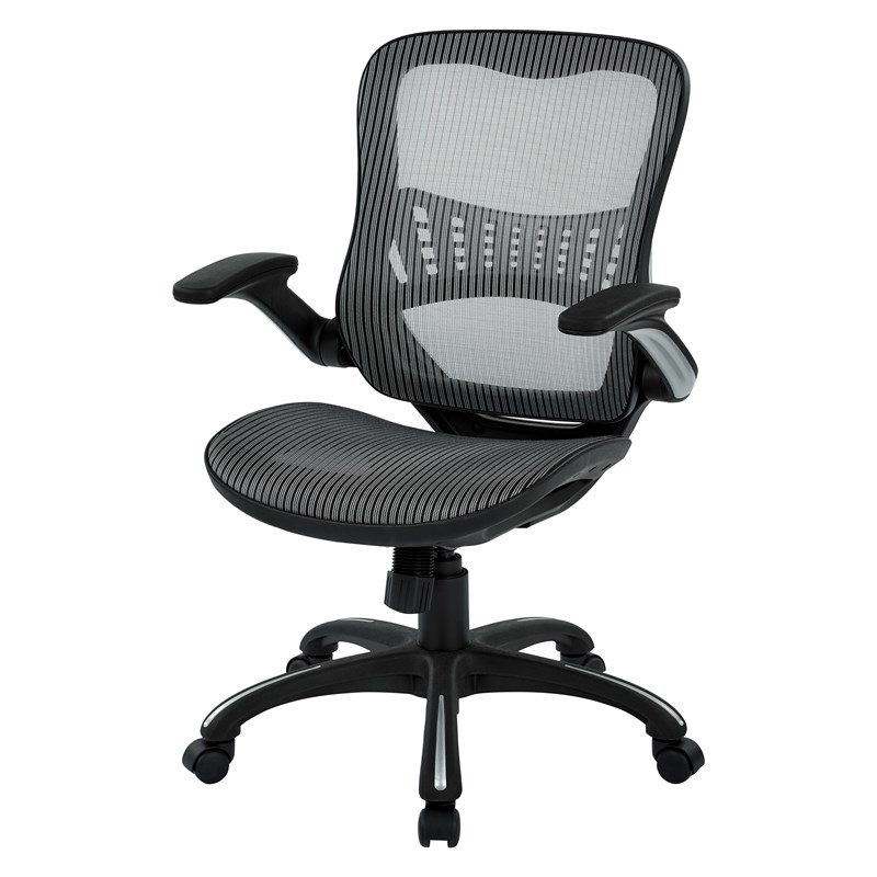 Scranton & Co Mesh Fabric Seat Managers Chair in Gray