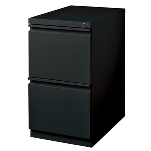 Scranton & Co 23&quot 2-Drawer Modern Metal Mobile Pedestal Filing Cabinet in Black